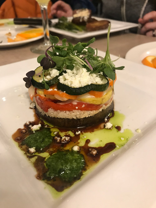 Layered vegetable salad at Spenard Road House