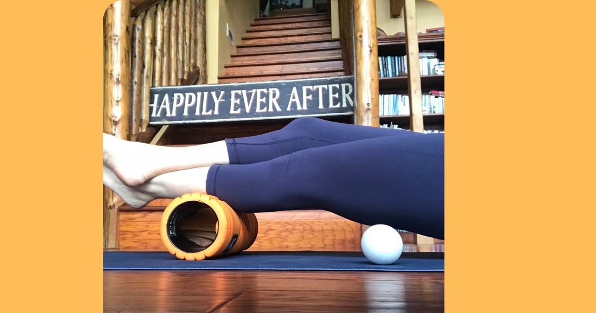 Foam rolling and massage with lacrosse ball after running 