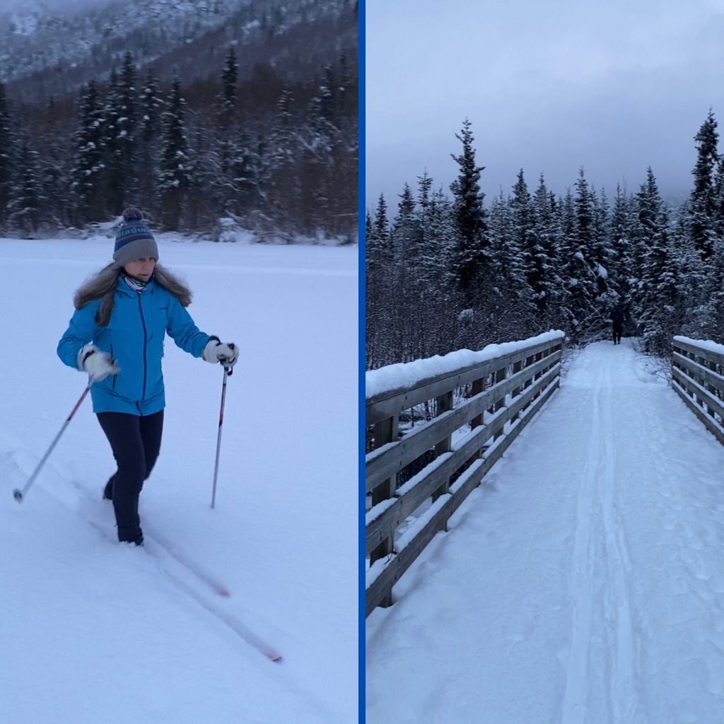 Cross-country skiing at Eagle River Nature Center