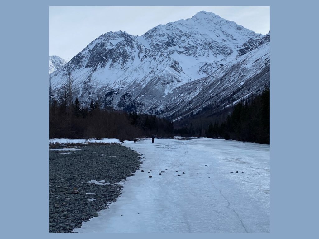 Fat Tire biking down the river. Eagle River ak