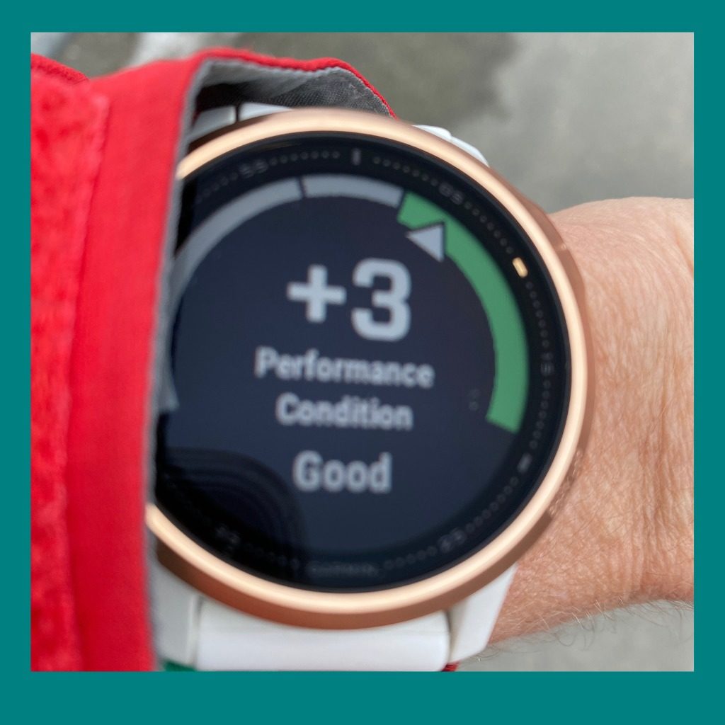 Garmin Watch showing a performance rating