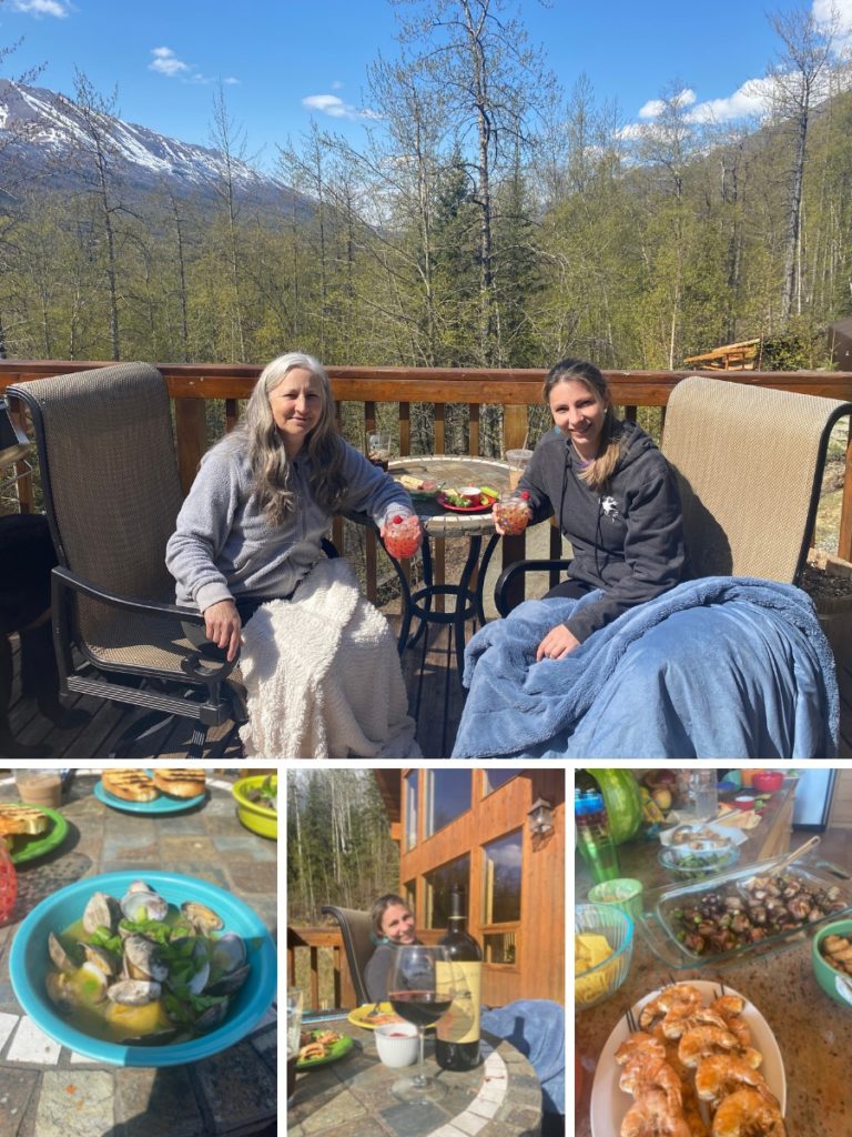 Mother's Day on the Deck with pictures of apps and dinner