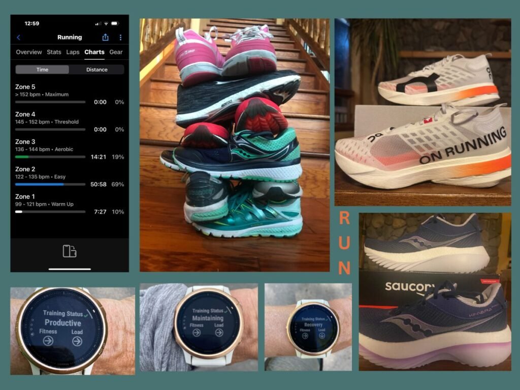 Running shoes, Zone chart and Garmin watch data